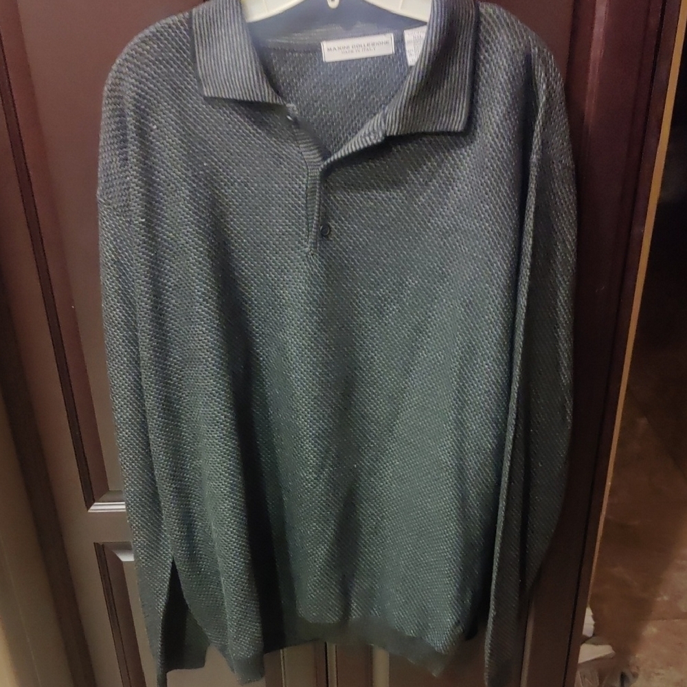 Maximi Collezione New Made In Italy XXL Charcoal/Black Polo Sweater